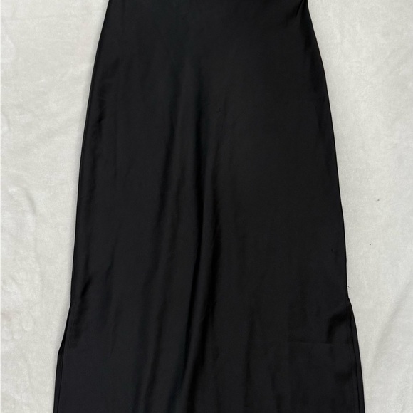 BHLDN Black Sheath Midi Dress with Slit - Picture 2 of 9